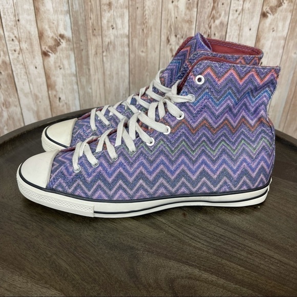 Converse X Missoni CTAS Hi High Top Sneaker Purple Size 7.5 Women - Picture 4 of 9